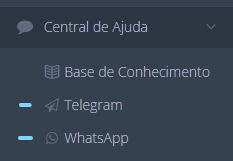 Acesso aos canais padrões de suporte por mensagem direto pelo sistema