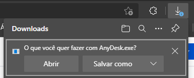 Opção para salvar arquivos no Microsoft Edge