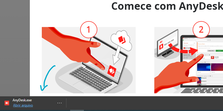 Local do Google Chrome onde o arquivo para download é apresentado.
